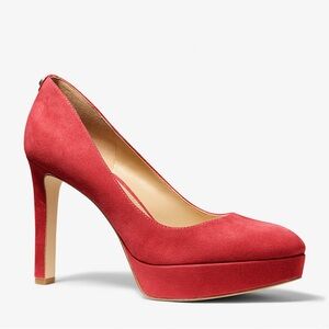 MICHAEL Michael Kors Red Suede Platform Pumps
